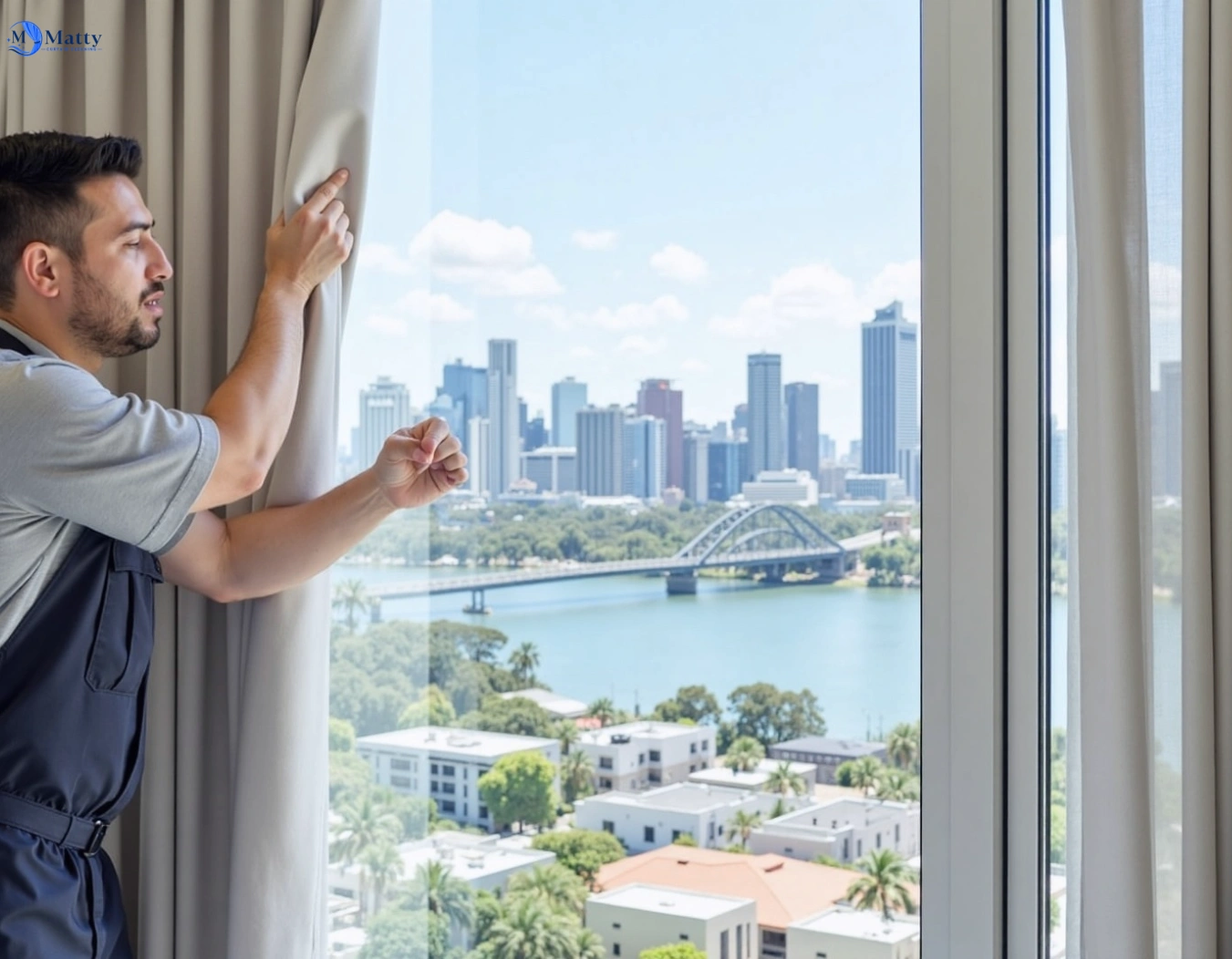 Professional curtain steam cleaning service ormeau QLD by Matty Curtain Cleaning